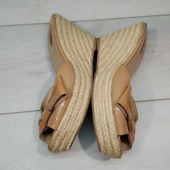 Valentino Garavani Womens Espadrille Wedge Leather Sandals shoes sz 40.5/10.5